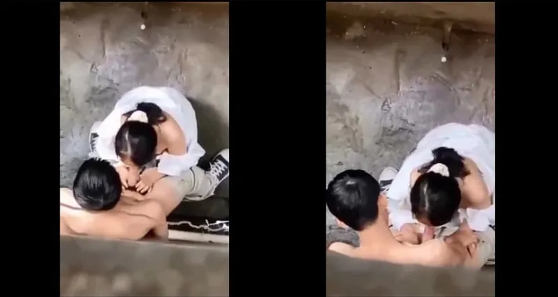 Quay lén em nữ học sinh bj cho con ghệ trong hẻm