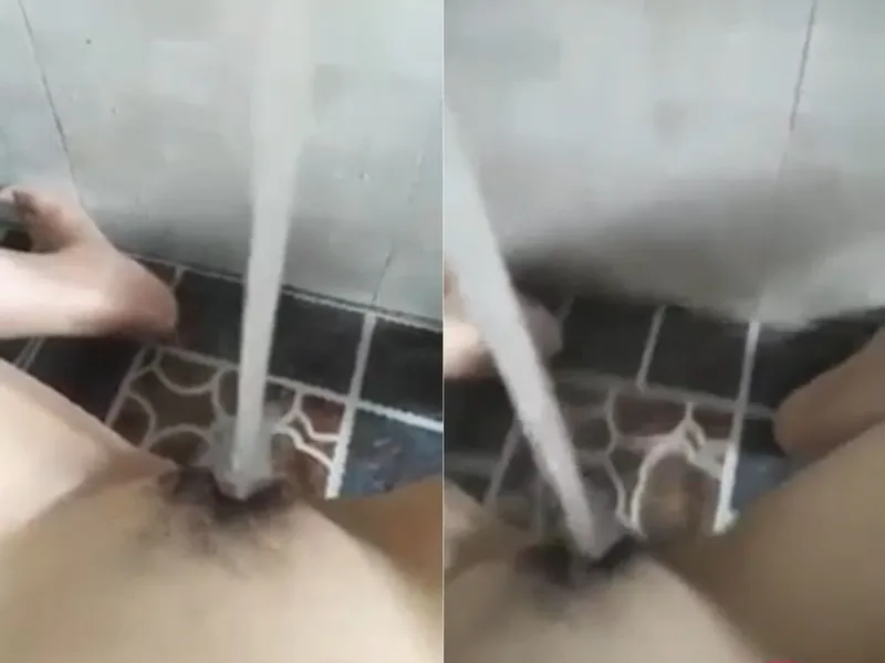 Gấu tự sướng cực mạnh với vòi nước